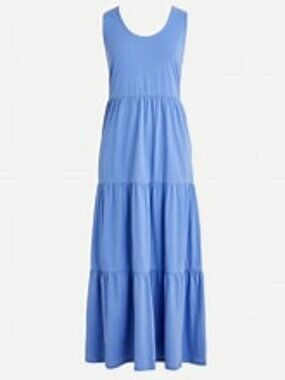 J. Crew Sleeveless Tiered Maxi Dress — Periwinkle Blue Purple Women's XXL
